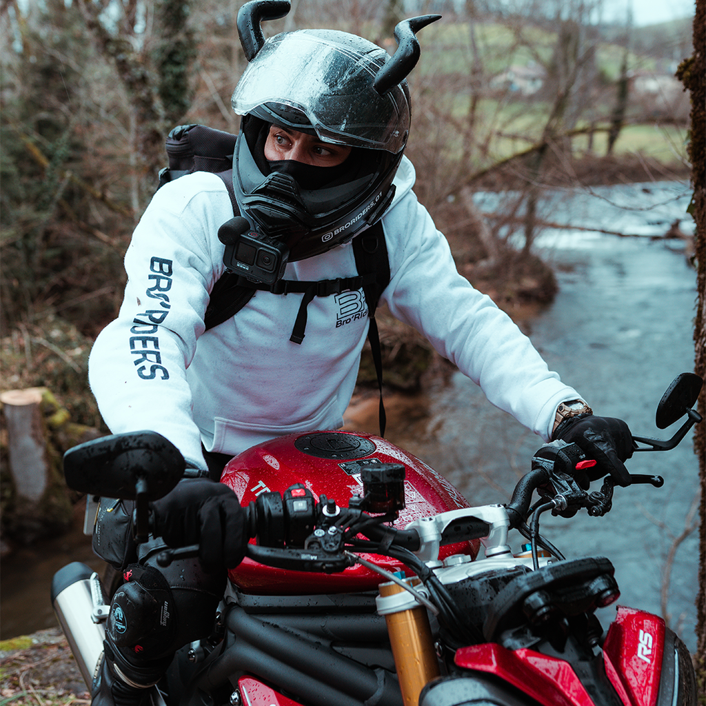 Sweat "Bro'Riders Crew" - Triple - White